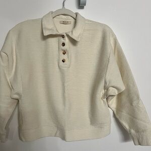 Madewell Cream Button-Up Women's Sweater
